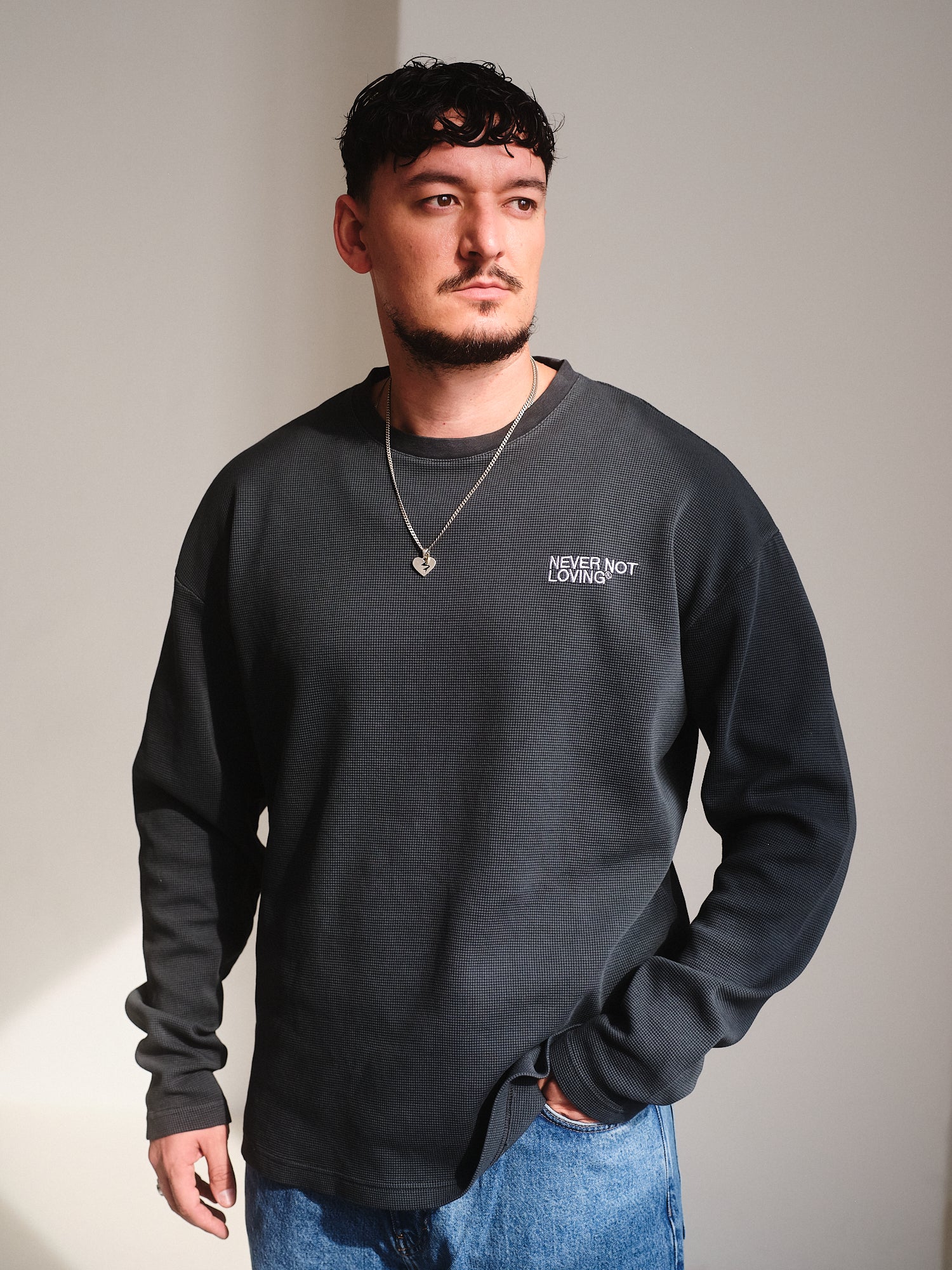 WAFFLE LONGSLEEVE ANTHRAZIT
