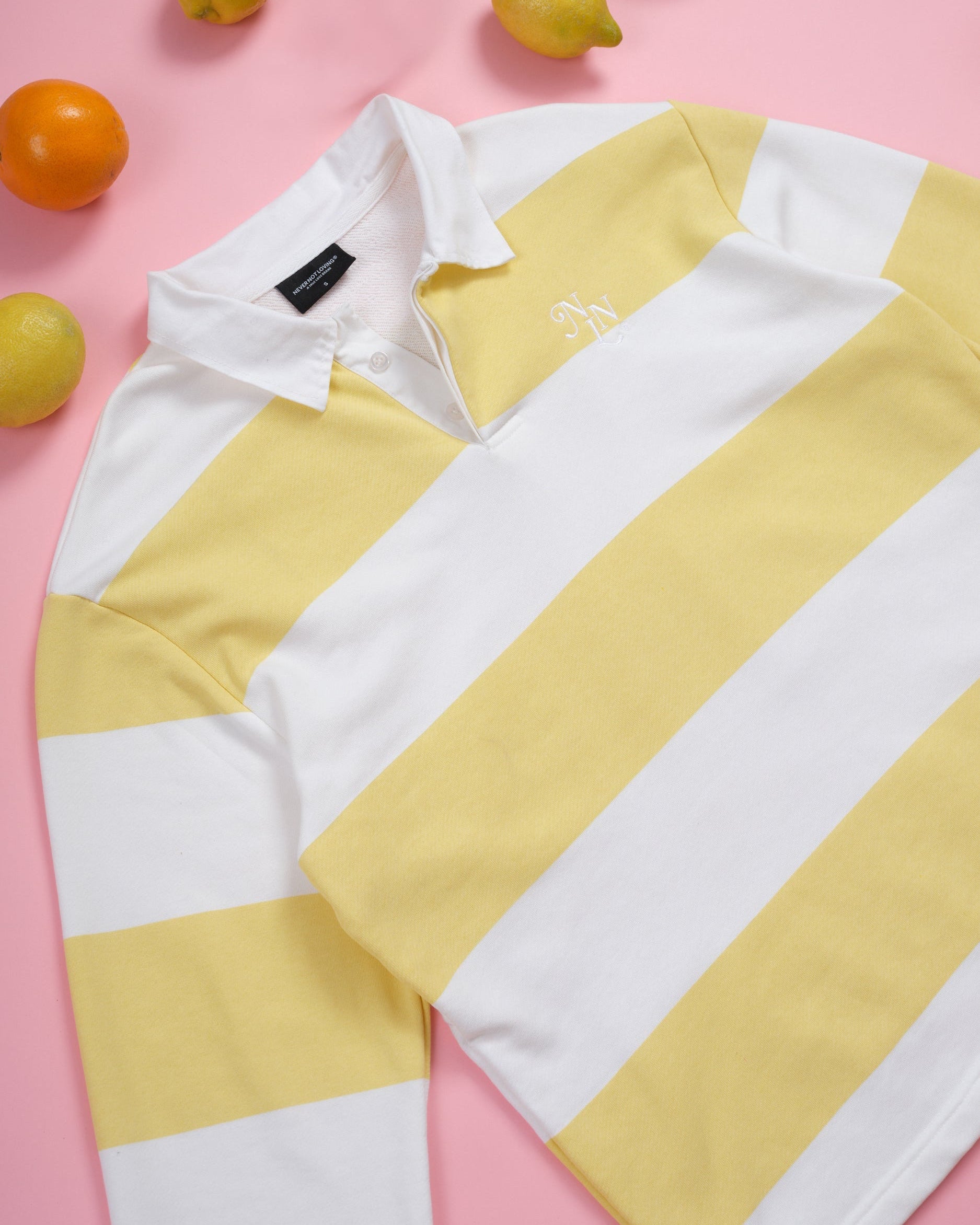 STRIPED LONGSLEEVE BUZZING YELLOW WHITE