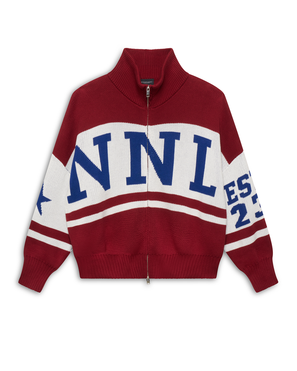 NNL KNIT ZIPPER JACKET BORDEAUX