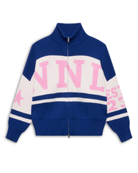 NNL KNIT ZIPPER JACKET BLUE