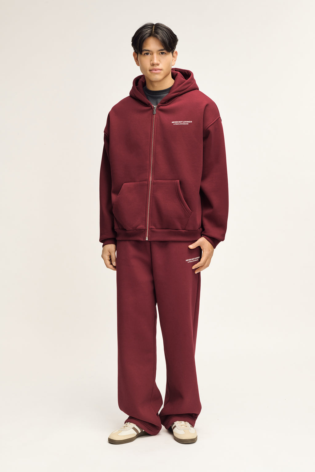 Glint Sweat Jacket Deep Red Unisex