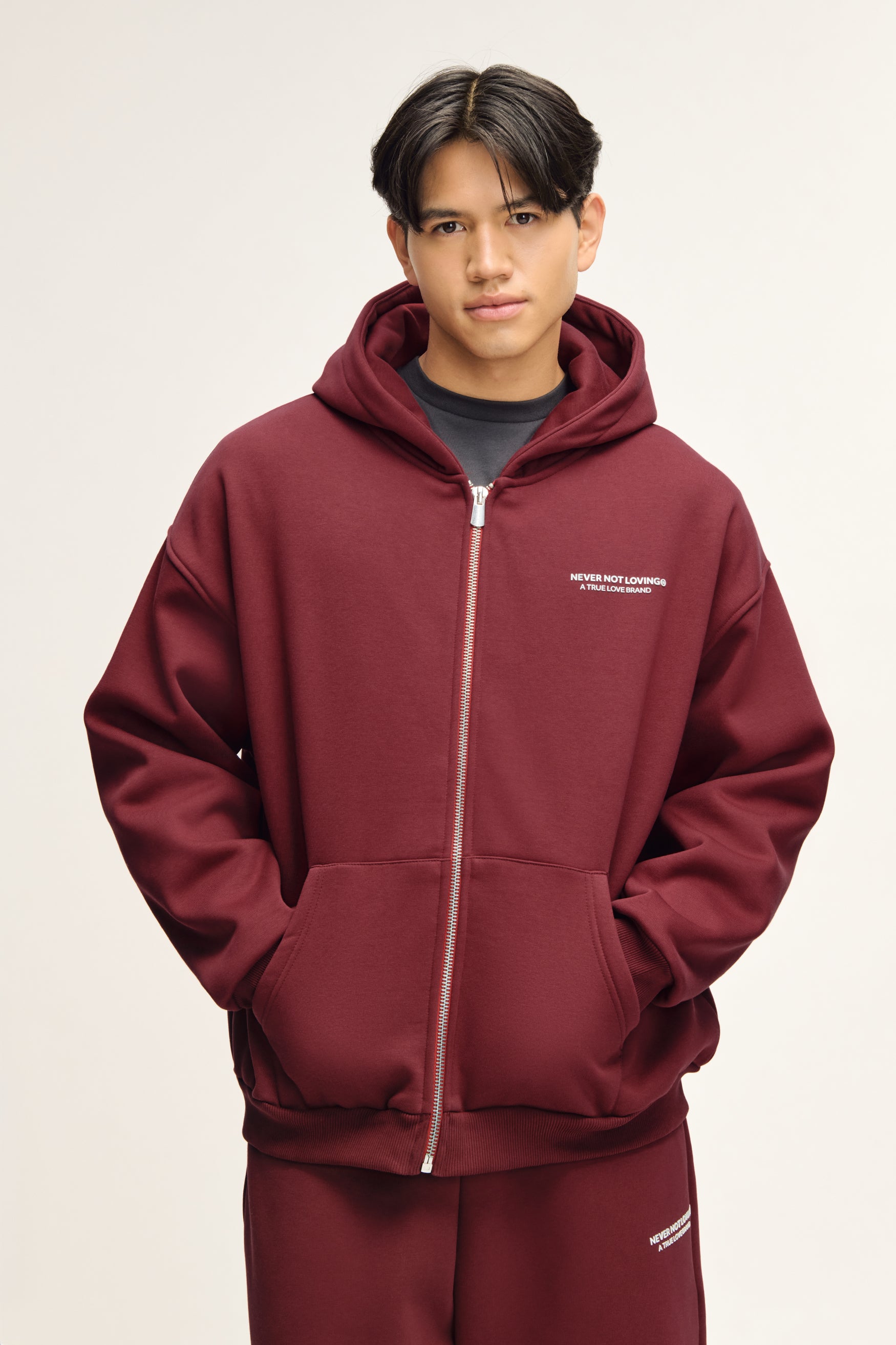 Glint Sweat Jacket Deep Red Unisex