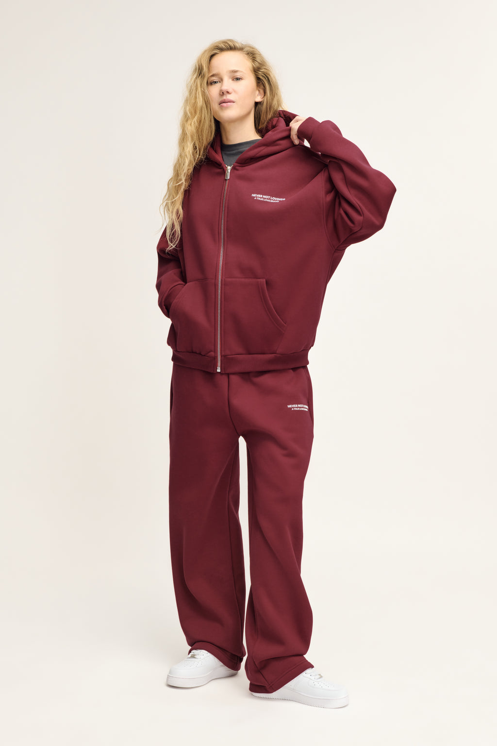 Glint Sweat Jacket Deep Red Unisex