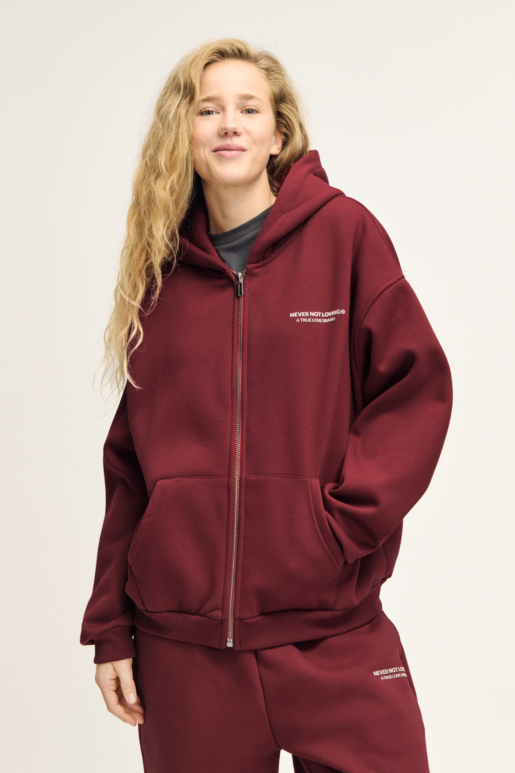 Glint Sweat Jacket Deep Red Unisex