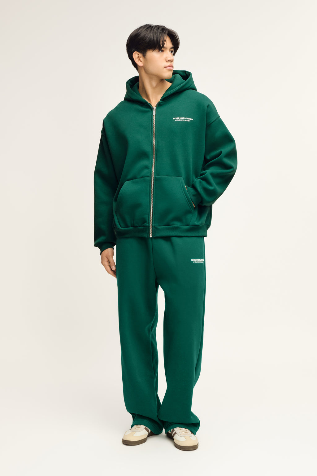 Glint Sweat Jacket Moss Green Unisex