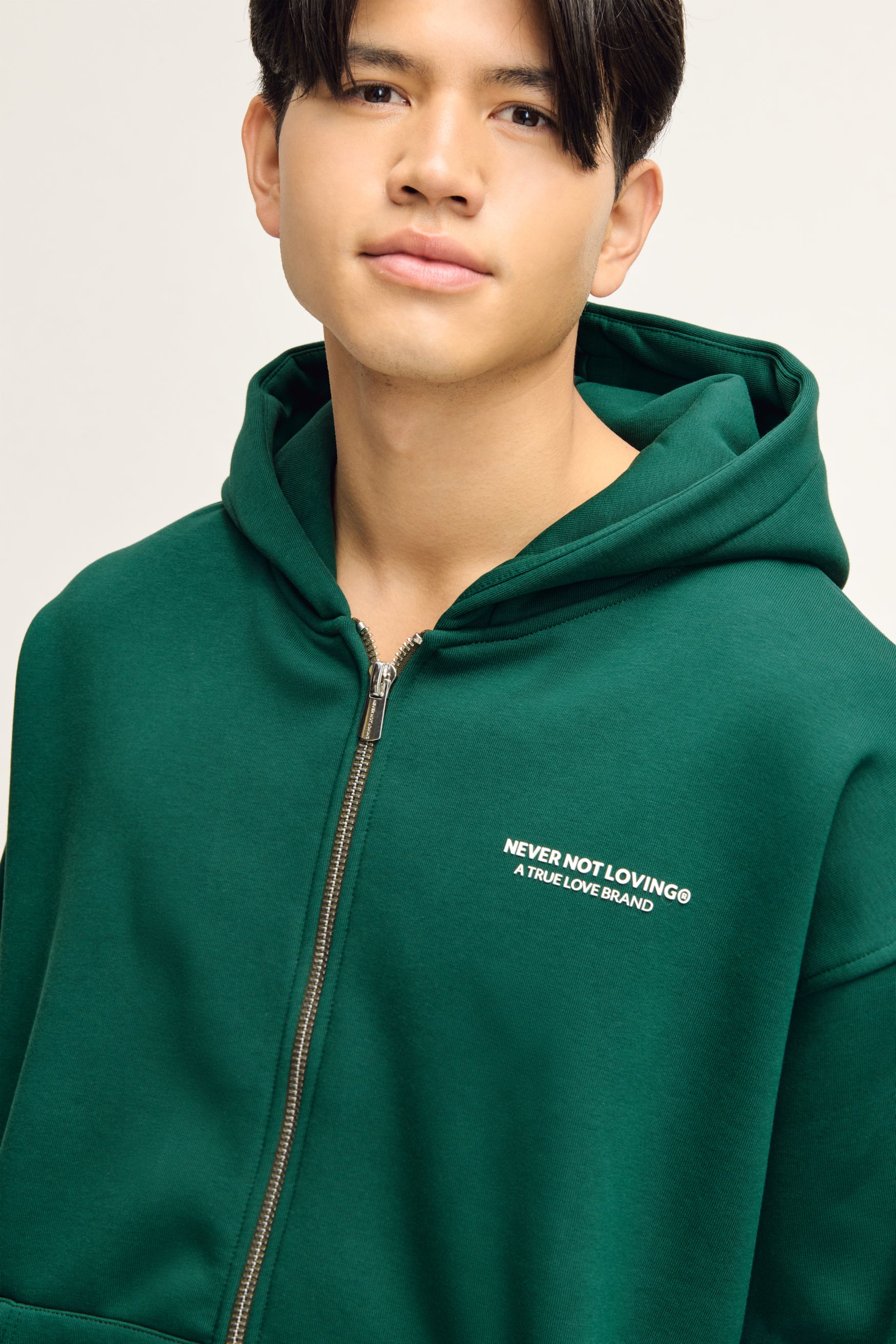 Glint Sweat Jacket Moss Green Unisex