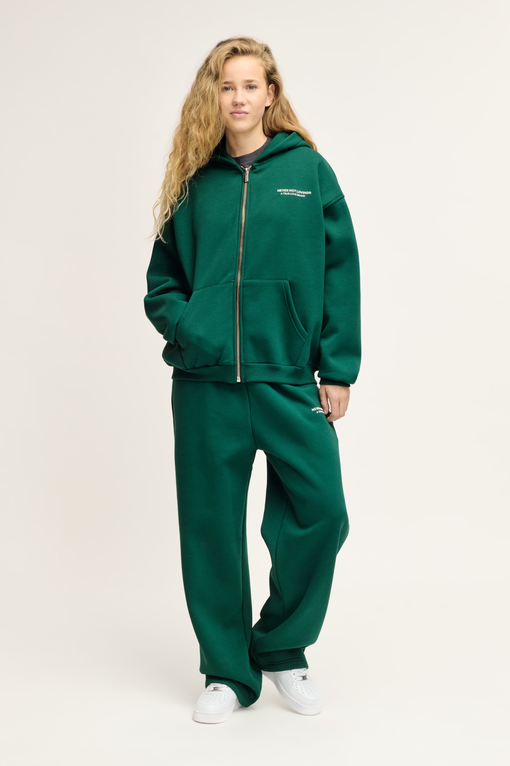 Glint Sweat Jacket Moss Green Unisex