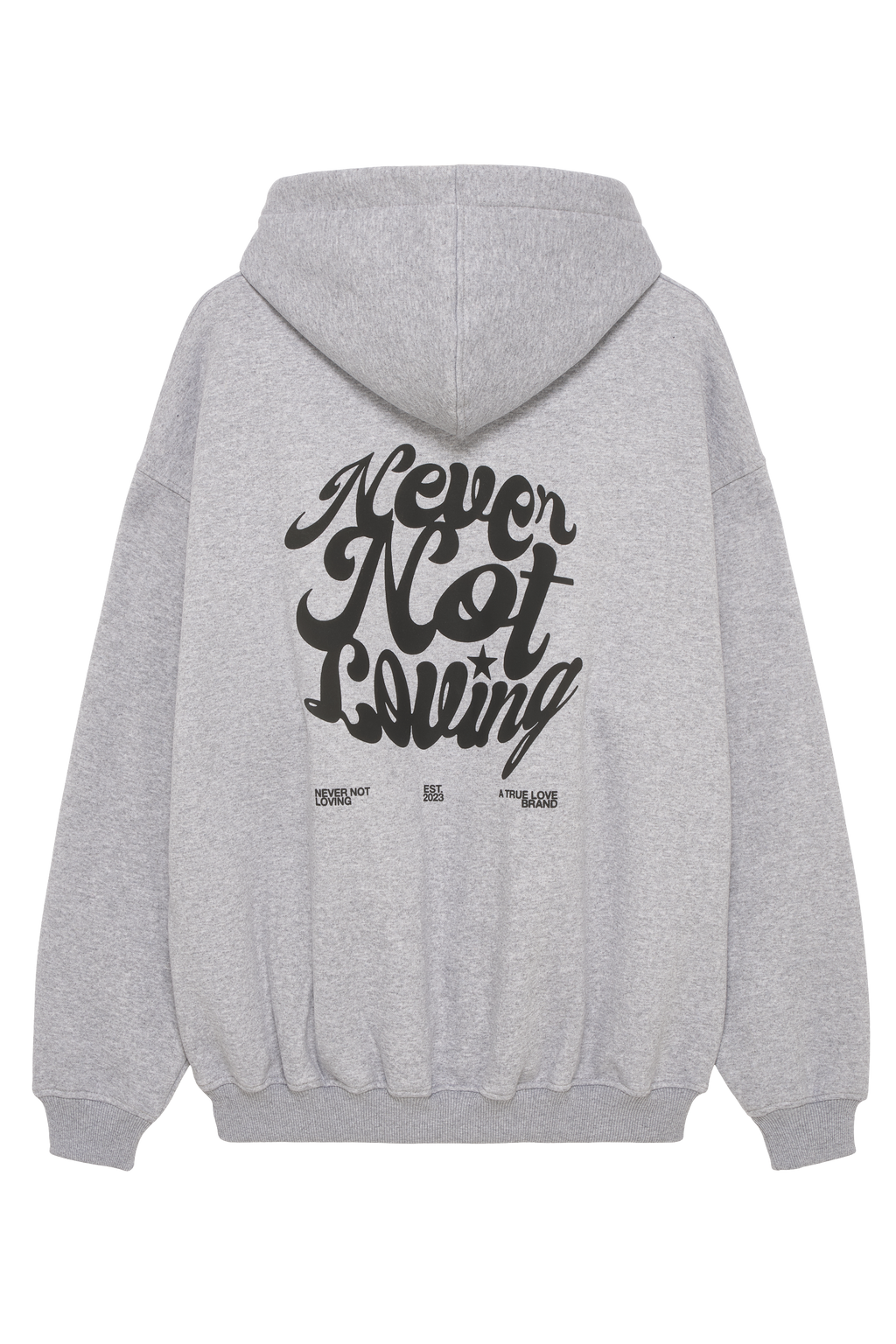 NEVER NOT LOVING HOODIE GREY MELANGE