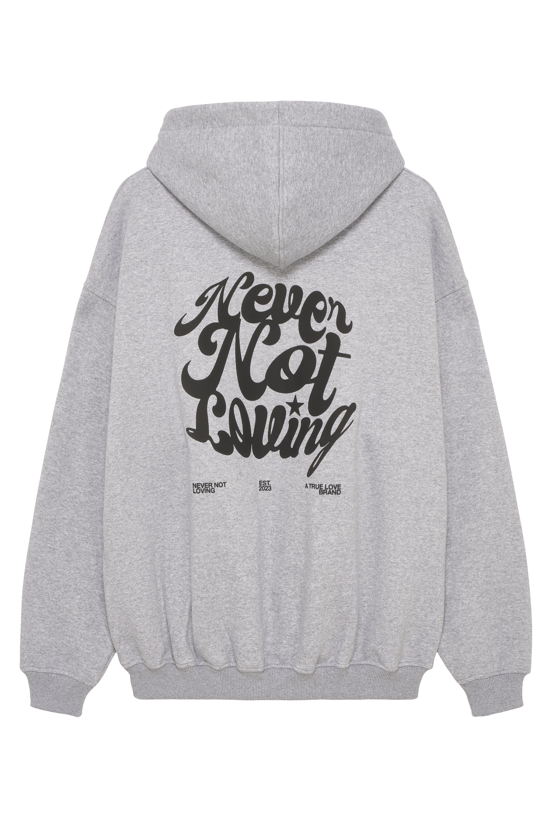 NEVER NOT LOVING HOODIE GREY MELANGE