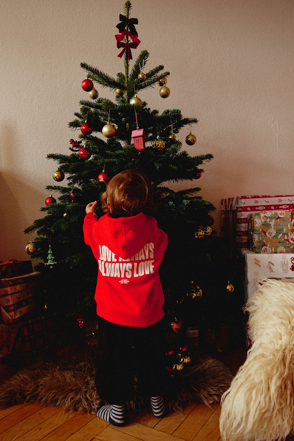 Kids Hoodie Love Always Red