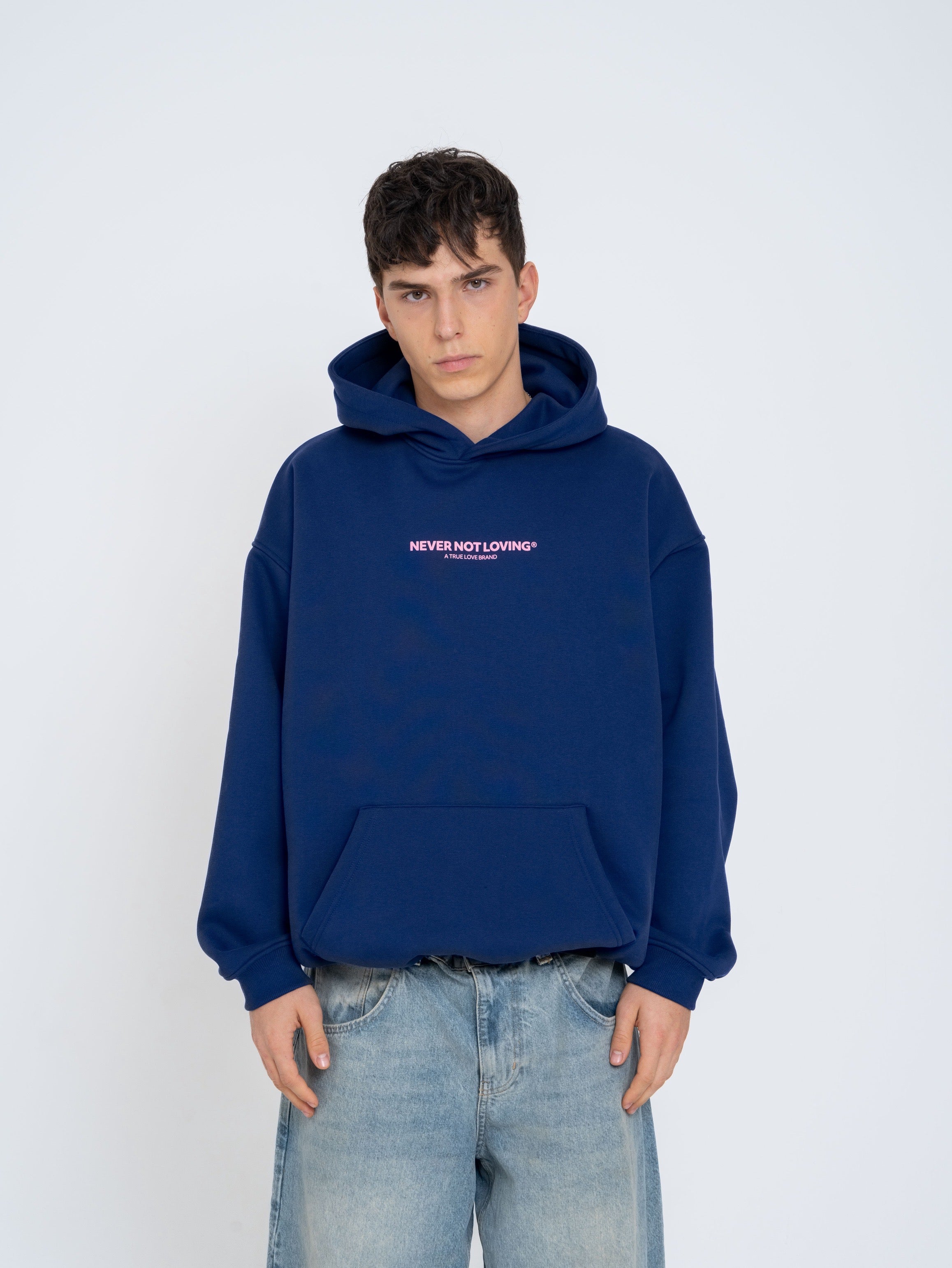 Hoodie NNL Letter Deepblue