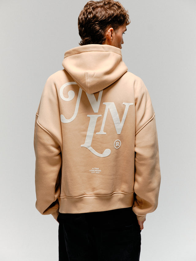 NNL Letter Hoodie Beige