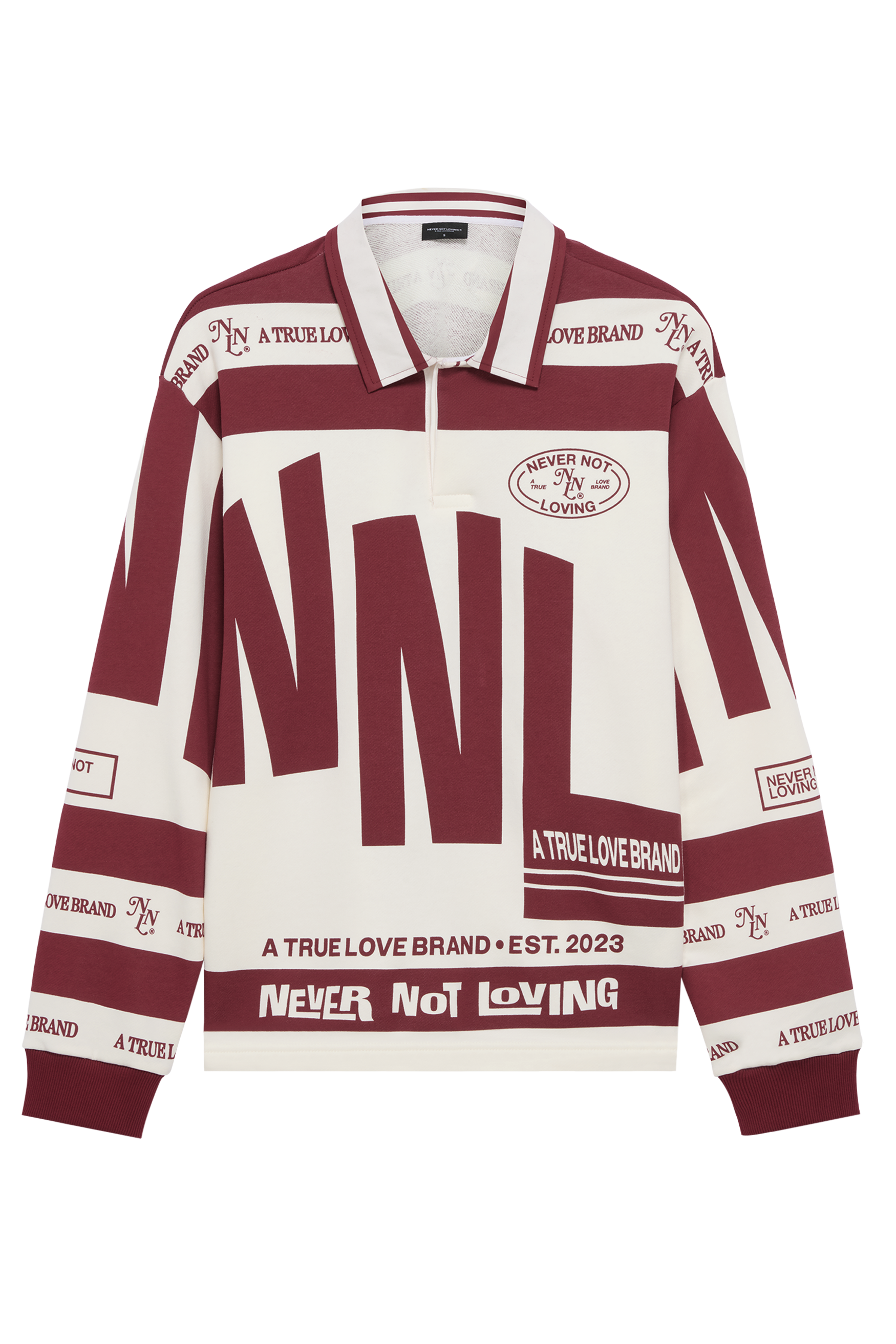 Vintage Polo Sweater Deep Red Off-White