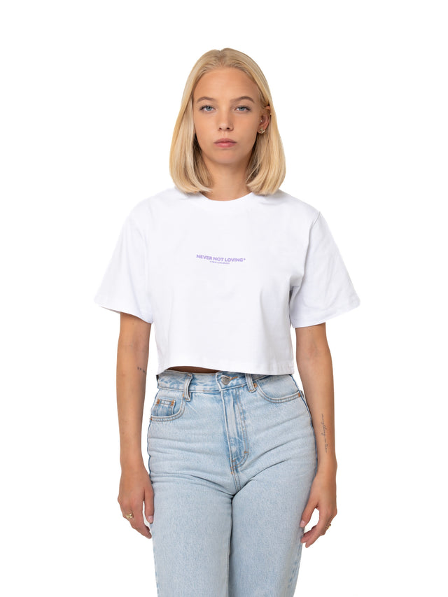 NNL Letter Crop Top White