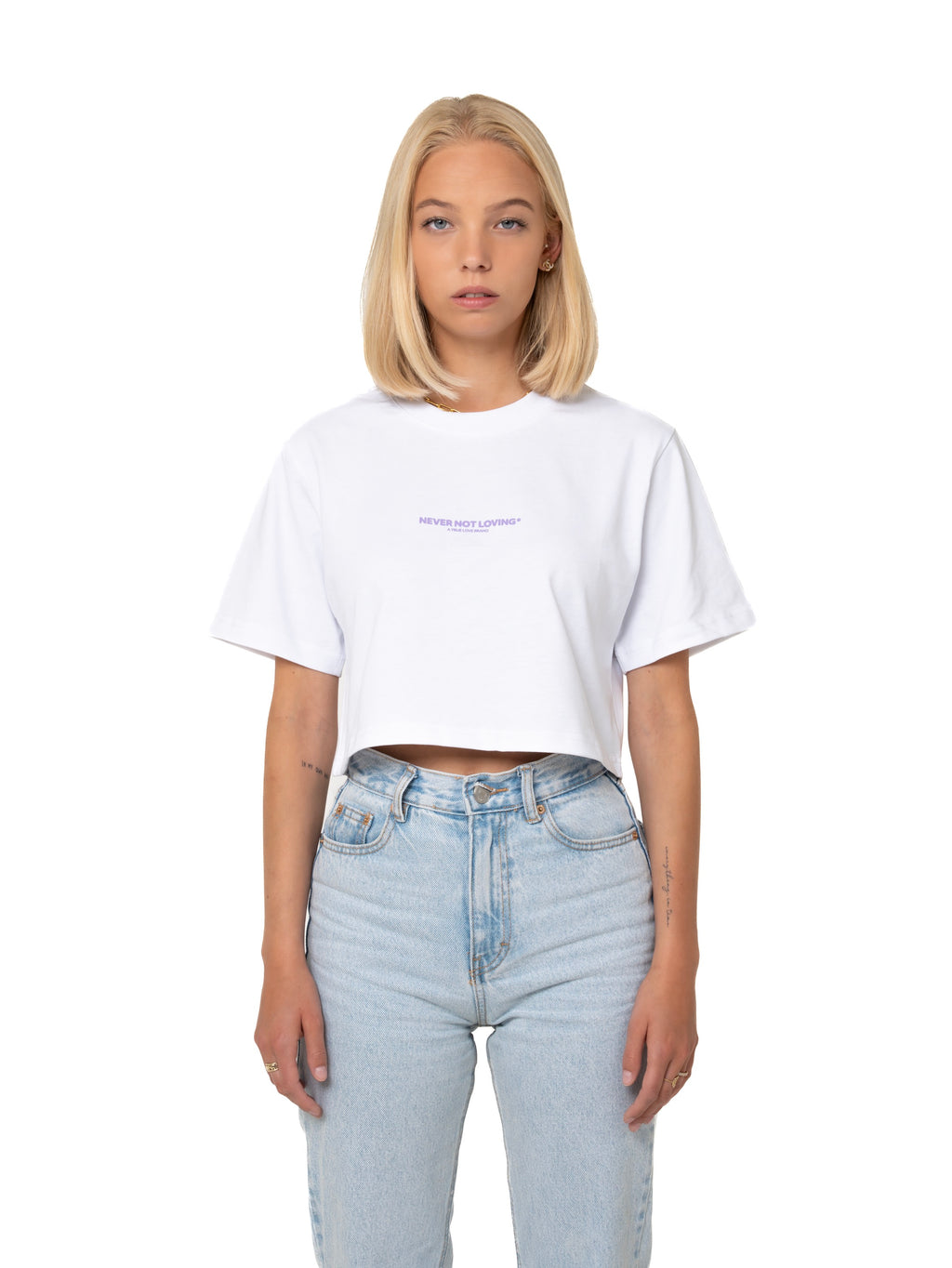 NNL Letter Crop Top White
