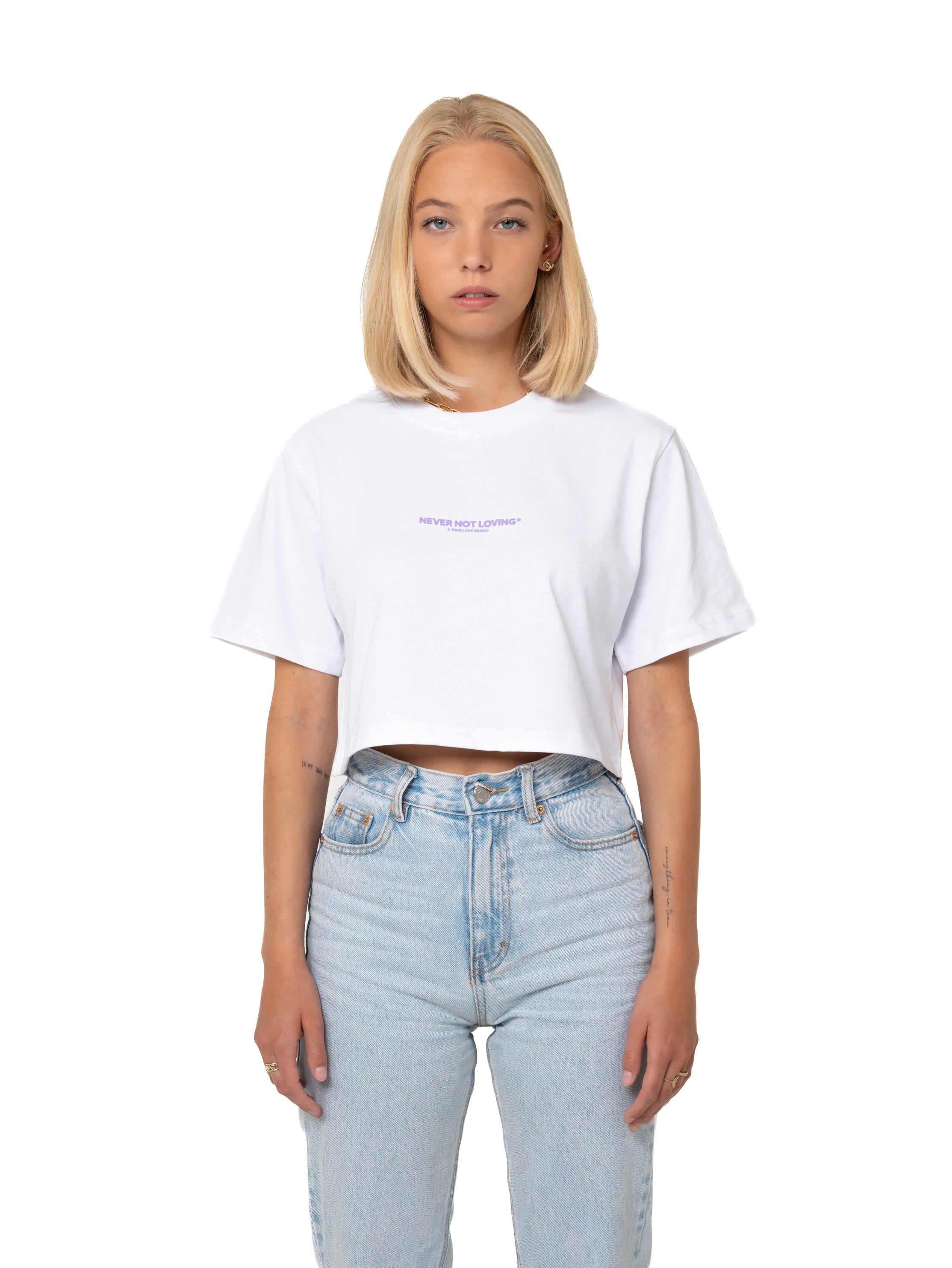 NNL Letter Crop Top White
