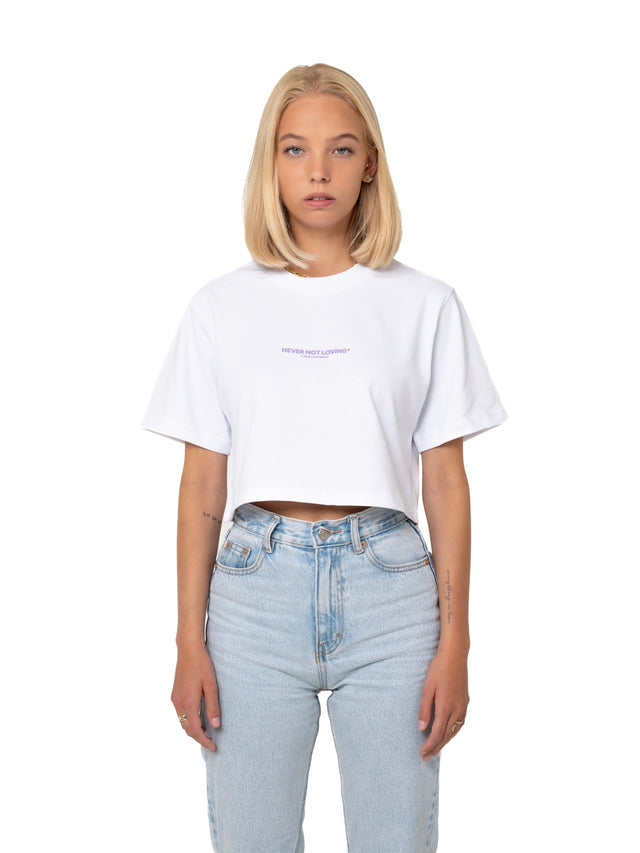 NNL Letter Crop Top White