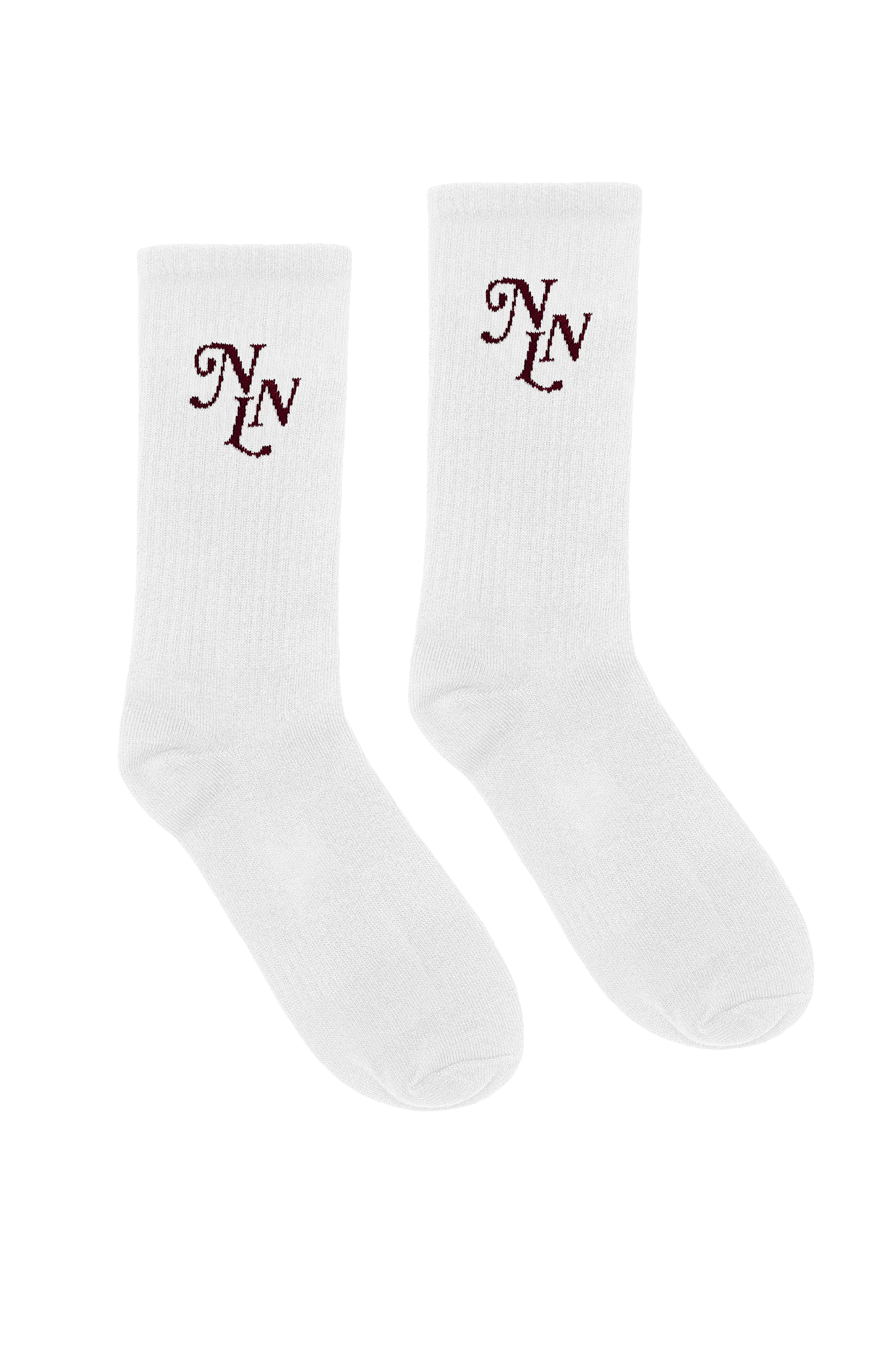 Socks NNL Logo White/Dark Red