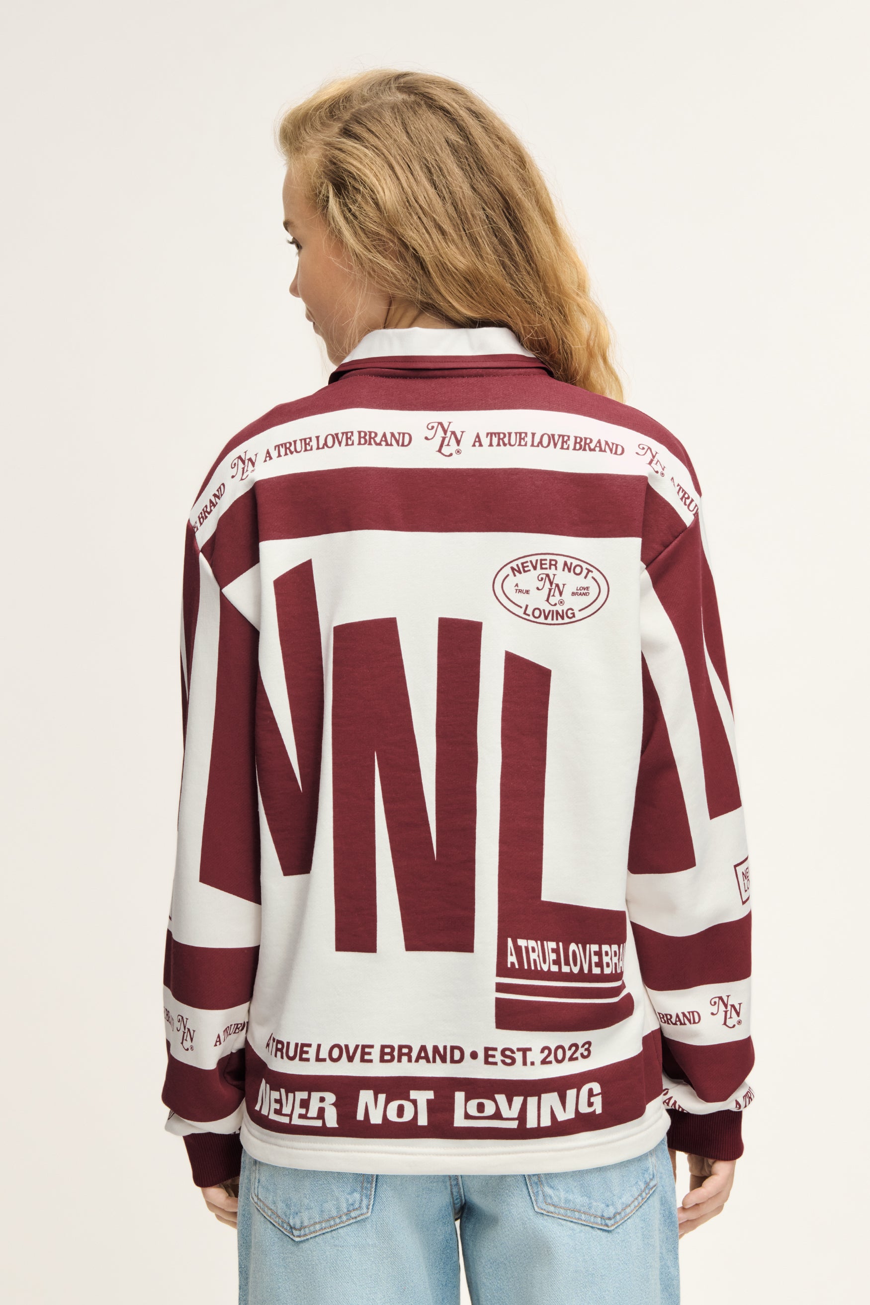 Vintage Polo Sweater Deep Red Off-White