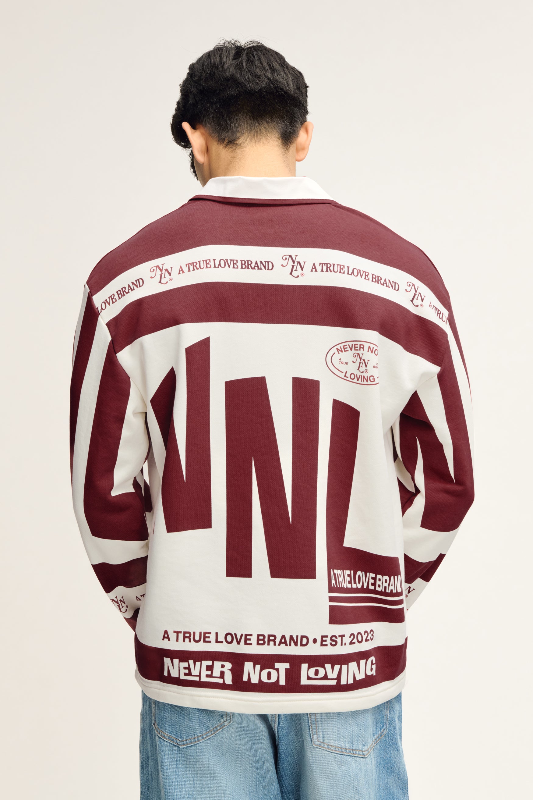 Vintage Polo Sweater Deep Red Off-White