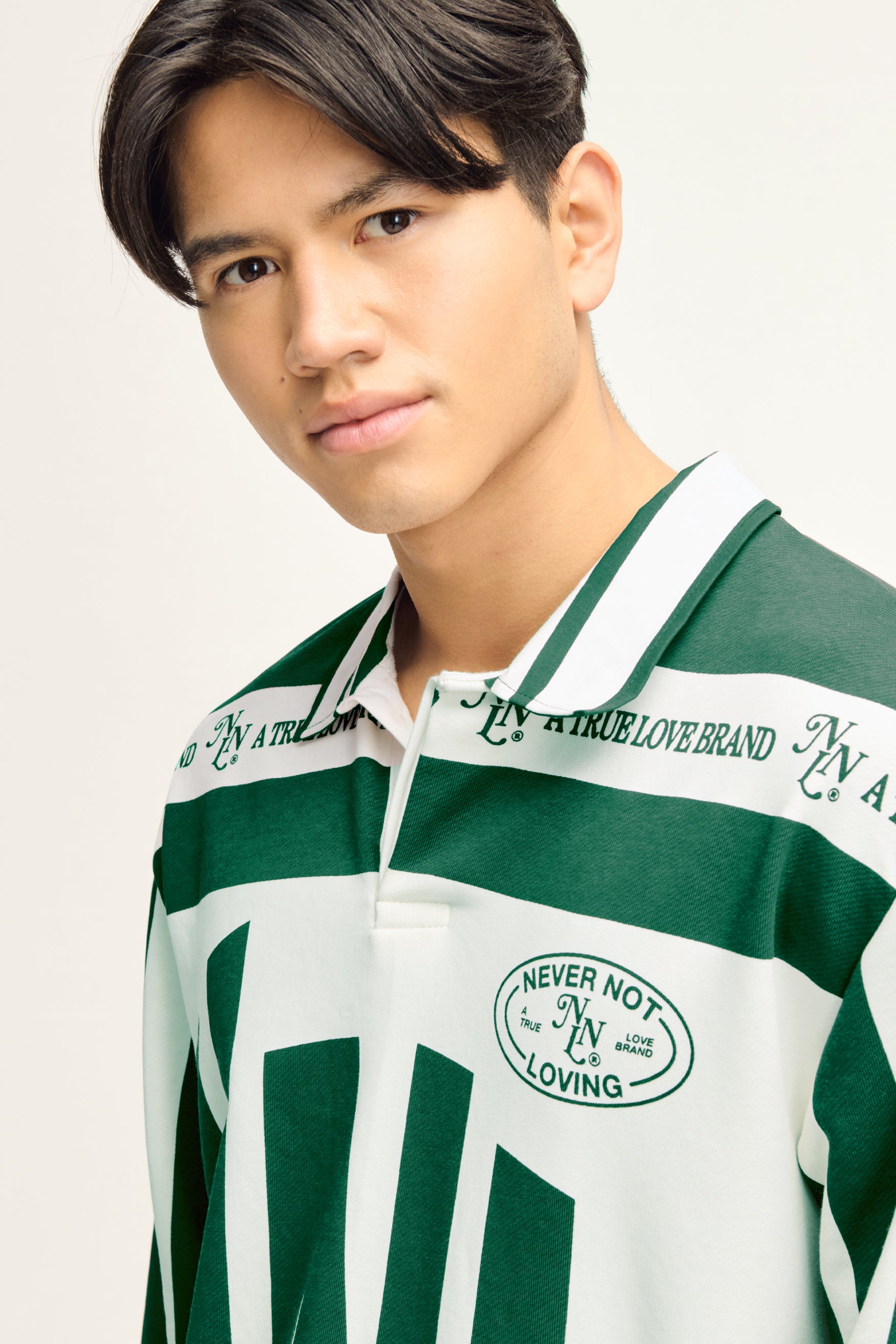 Vintage Polo Sweater Moss Green Off-White Unisex