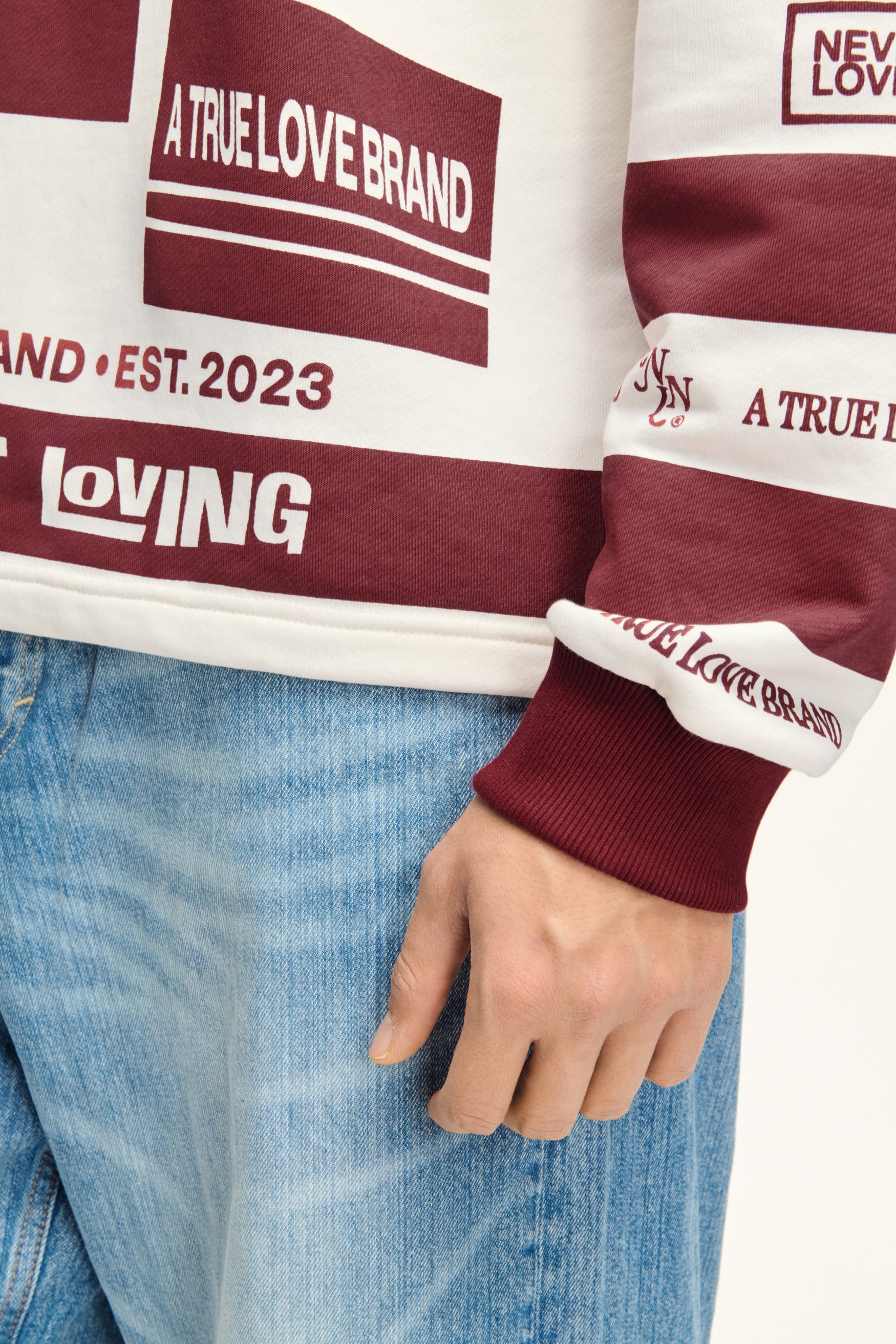 Vintage Polo Sweater Deep Red Off-White