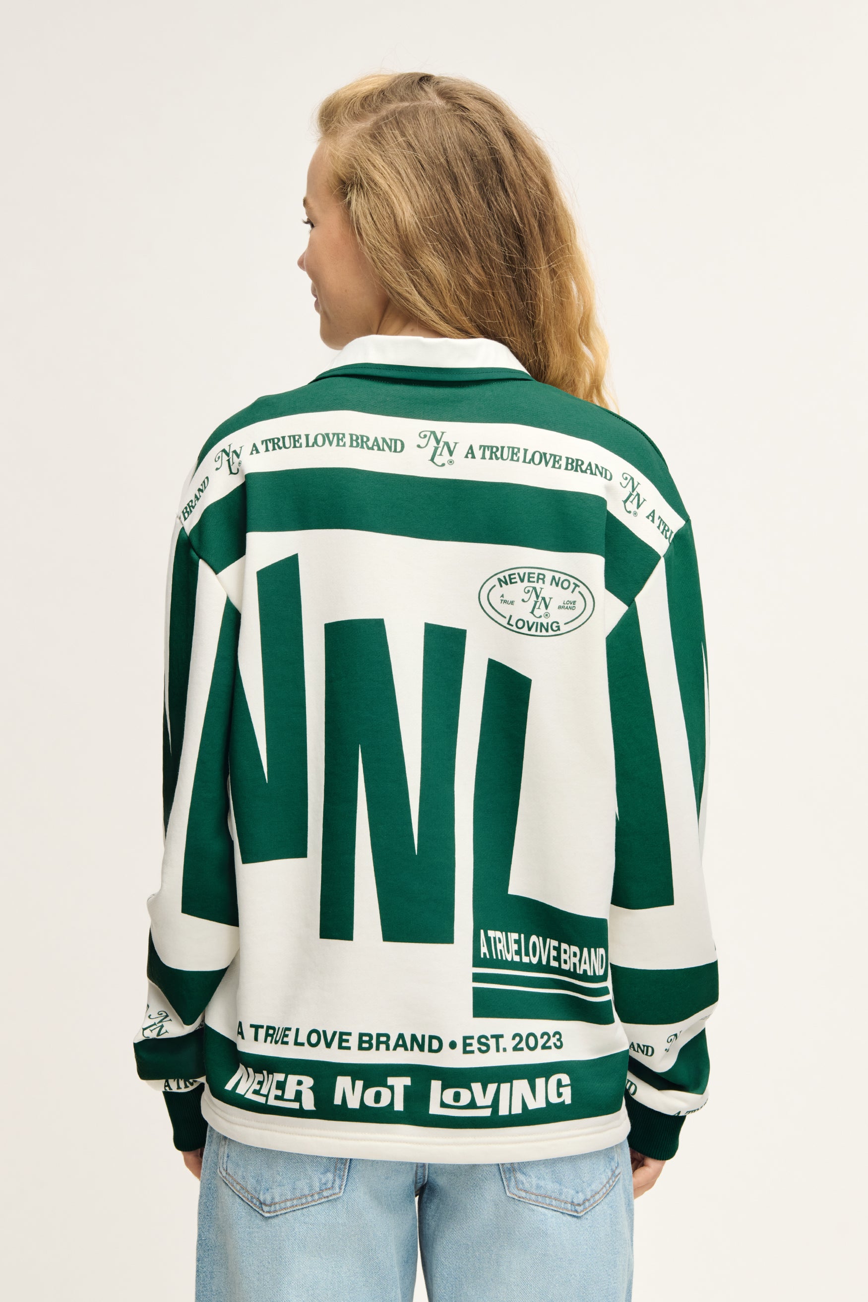 Vintage Polo Sweater Moss Green Off-White