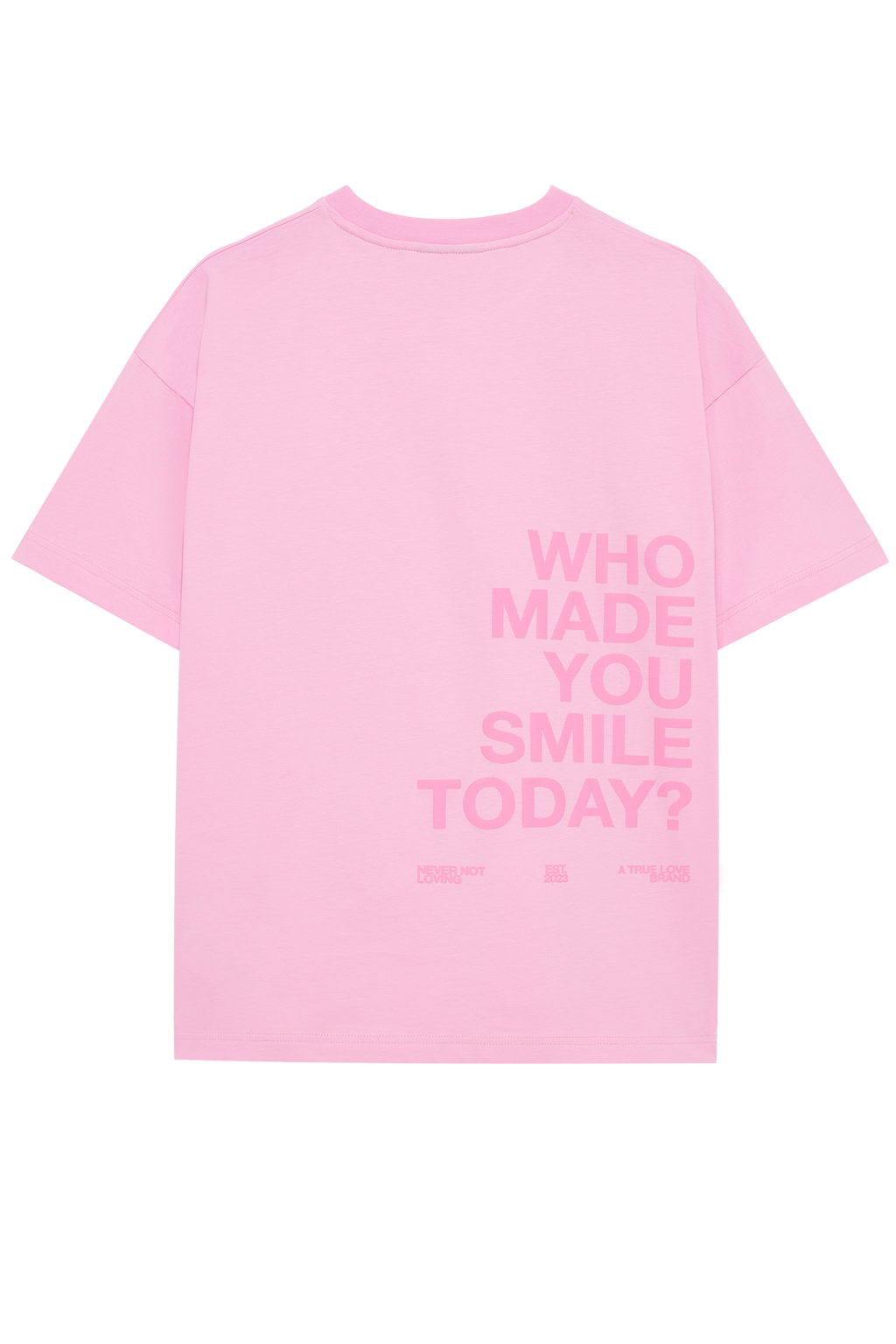 WHO MADE YOU SMILE T-SHIRT PINK BLOSSOM