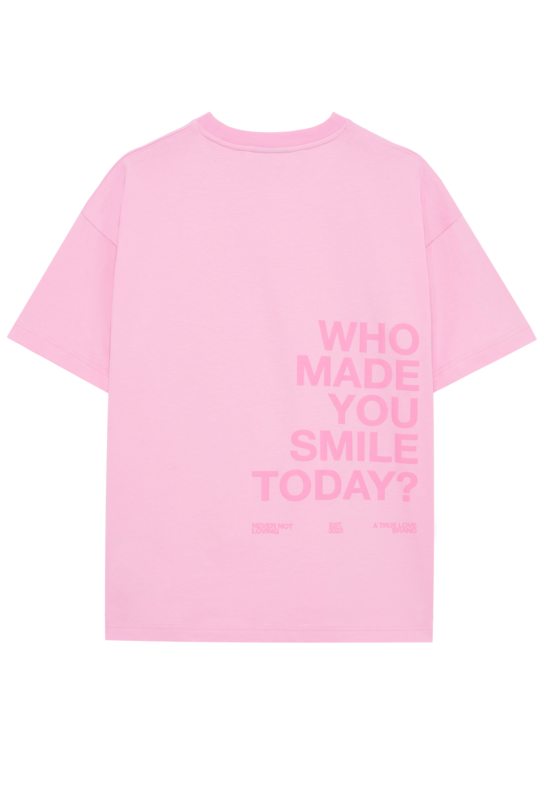 WHO MADE YOU SMILE T-SHIRT PINK BLOSSOM