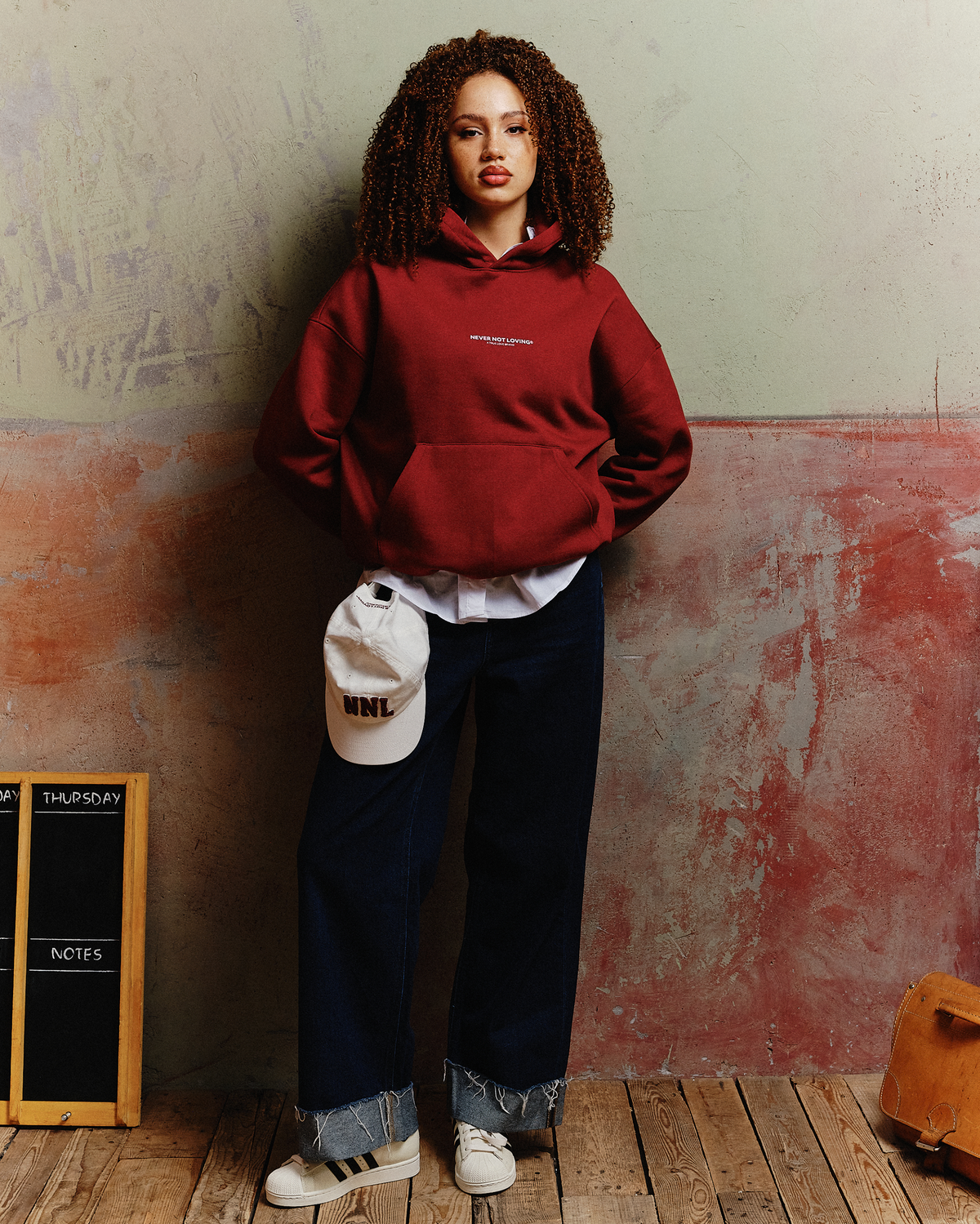 NNL HEART HOODIE BORDEAUX