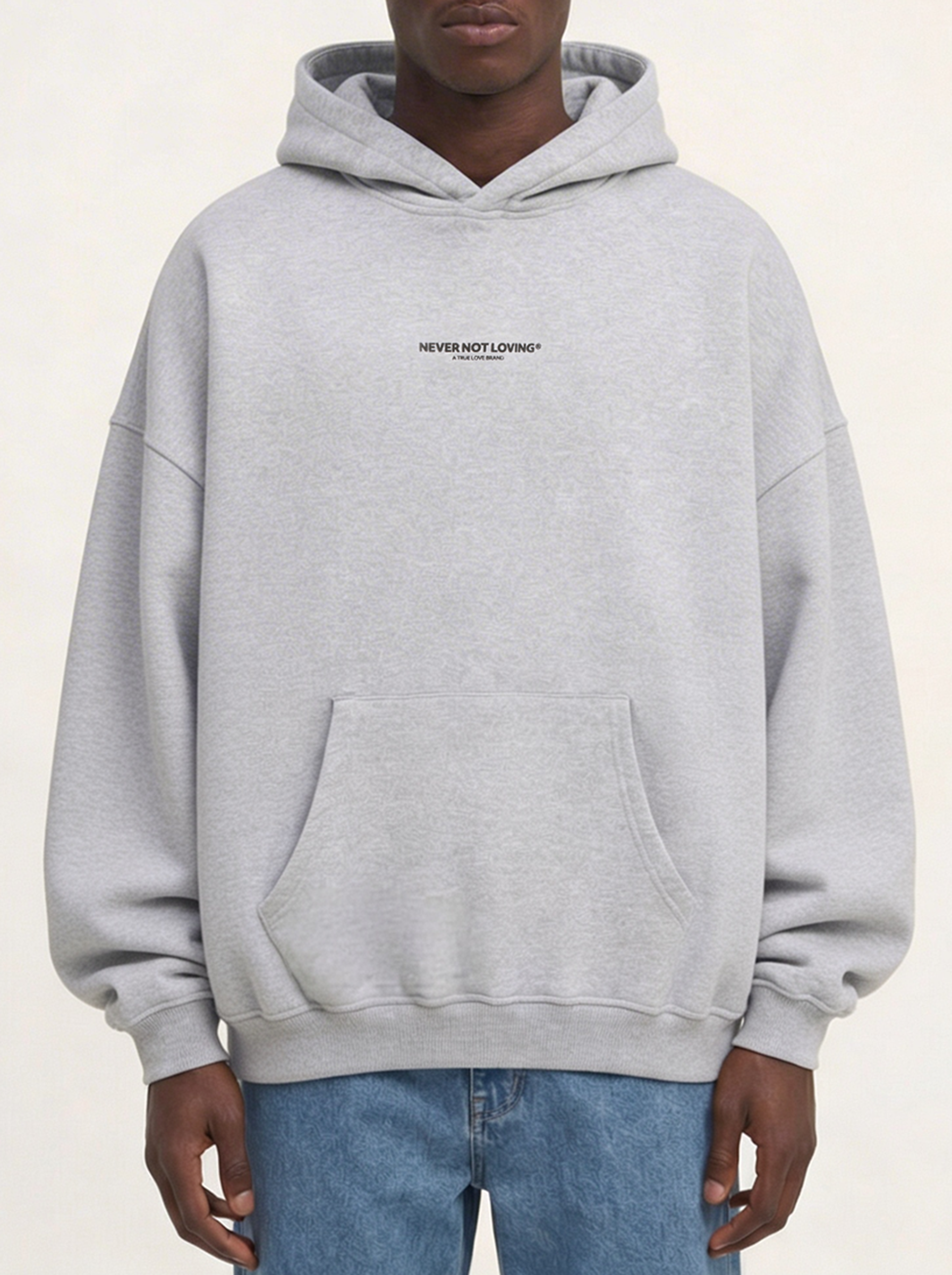 NEVER NOT LOVING HOODIE GREY MELANGE