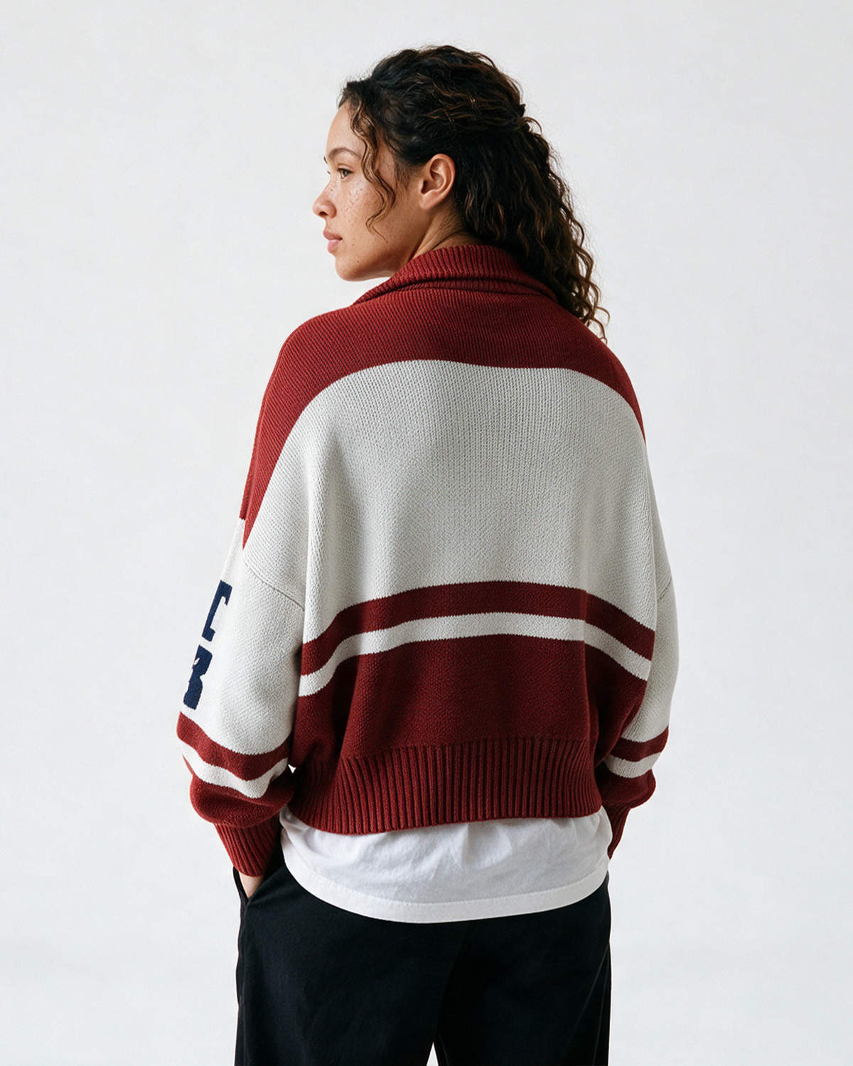 NNL KNIT ZIPPER JACKET BORDEAUX
