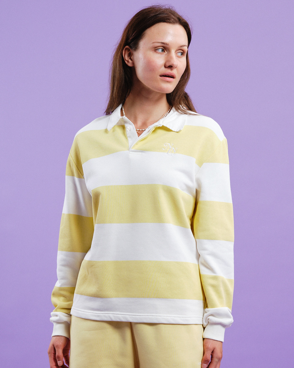 STRIPED LONGSLEEVE BUZZING YELLOW WHITE
