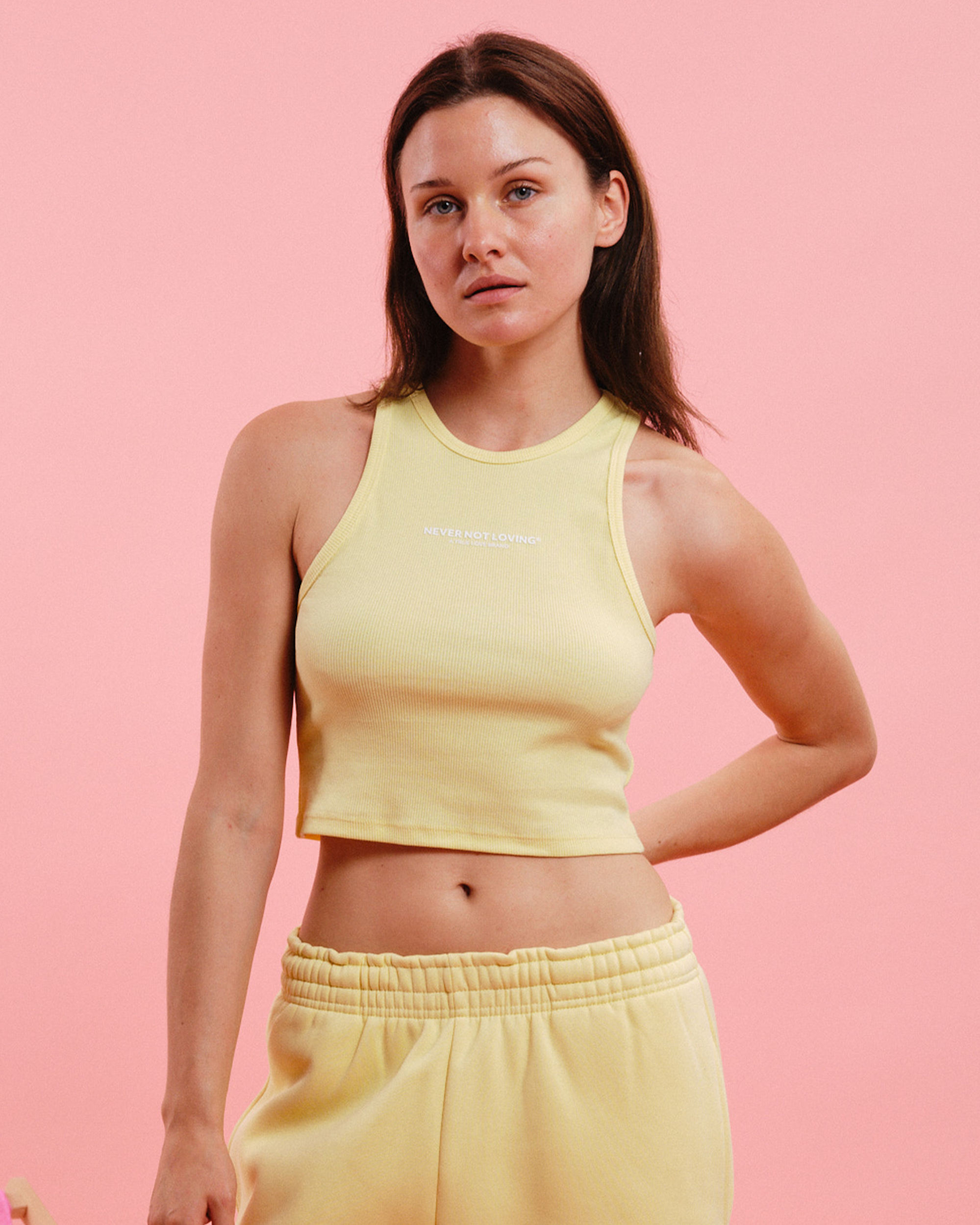 WOMEN'S CROPPED TANK TOP BUZZING YELLOW